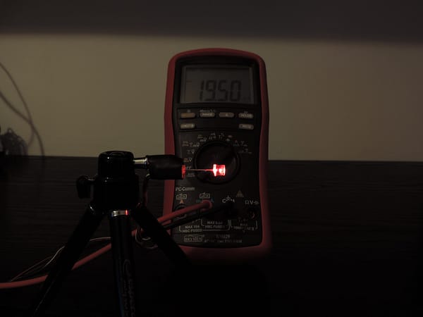 Dioda led płaska 5mm czerwona 3000 mcd 40-60st - pomiar