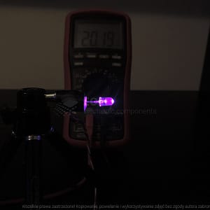 Dioda led 5mm różowa przeźroczysta - pomiary
